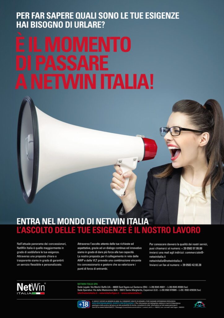Pagina pubblicitaria NetWin realizzata da Gn Media